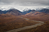 Polychrome Mountain range in Denali National Park, Alaska, United States of America, North America