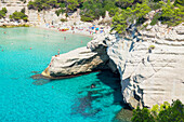 View of Cala Mitjana, Menorca, Balearic Islands, Spain, Mediterranean, Europe