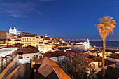 Santa Luzia viewpoint, Sao Vicente de Fora monastery, National Pantheon, Alfama district, Lisbon, Portugal, Europe