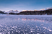 Ice crystals, Lej da Staz, St. Moritz, Engadine, Canton of Graubunden (Grisons), Switzerland, Europe