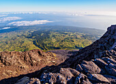 Edge of Pico Alto on the summit of Pico, Pico Island, Azores, Portugal, Atlantic, Europe