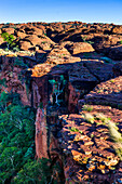 Sandstone Domes on a cliff edge, with the Garden of Eden below, at Watarrka (Kings Canyon), Northern Territory, Australia, Pacific