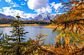 Palu Lake during autumn, Valmalenco, Valtellina, Lombardy, Italy, Europe