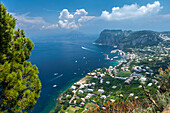 View over harbour towards mainland, Island of Capri, Italy, Mediterranean, Europe