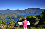 Onahau Viewpoint am Queen Charlotte Track bei Te Mahia  in den Marlborough Sounds, Südinsel, Neuseeland