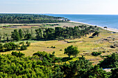View from the lighthouse, Darsser Ort with lighthouse and Natureum, Ostseeküste, Mecklenburg-Western Pomerania, Germany