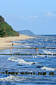 Strand mit Buhnen, Bansin, Usedom, Ostseeküste, Mecklenburg-Vorpommern, Deutschland