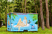 Prora, Advertising for biggest discotheqü on Rügen, Ostseeküste, Mecklenburg-Western Pomerania, Germany