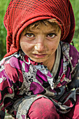 Wakhi girl portrait, Wakhan, Afghanistan, Asia