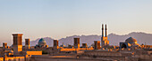 Panorama of the desert city Yazd, Iran, Asia