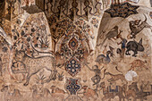 Malerei beim Eingang des Hamams des Ganj Ali Khan Komplexes in Kerman, Iran, Asien