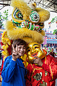 Vietnamese new year with dragon show in Saigon, Vietnam, Asia