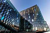 Exterior view of Harpa, a concert hall and conference centre in Reykjavik, Iceland, Polar Regions