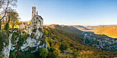 Lichtenstein castle in autumn, Lichtenstein, Baden-Wurttemberg, Germany, Europe