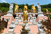 Statues at Buddhist temple in Busan, South Korea, Asia