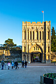 Abbeygate (Great Gate), a medieval tower giving access to the Abbey Gardens and the site of the medieval abbey ruins, Bury St. Edmunds, Suffolk, England, United Kingdom, Europe
