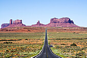 Rock formations and roads, Arizona, United States of America, North America
