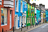 Brightly painted shop facades, Dingle, Dingle Peninsula, Wild Atlantic Way, County Kerry, Munster, Republic of Ireland, Europe