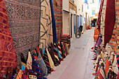 Carpets for sale in the Souk, Medina, UNESCO World Heritage Site, Essaouira, Morocco, North Africa, Africa