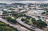 Busy highway junctions in Rio de Janeiro, Brazil, South America