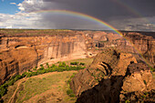 White House Overlook under approaching storm, Canyon de Chelly National Monument, Arizona, United States of America, North America