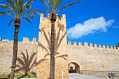 The medieval walls of Alcudia, Alcudia, Mallorca (Majorca), Balearic Islands, Spain, Europe