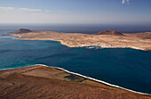 View from the viewpoint Mirador del Rio at Isla La Graciosa, Lanzarote, Canary Islands, Islas Canarias, Spain, Europe
