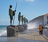 Statuen der Guanchen Könige in Candelaria, Teneriffa, Kanaren, Kanarische Inseln, Islas Canarias, Atlantik, Spanien, Europa
