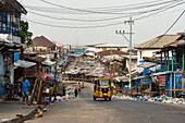 Waterfront market in the center of Monrovia, Liberia, West Africa, Africa