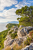 Elevated view over Cape Osejava near Makarska, Croatia, Europe