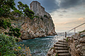 View to the Lovrijenac Fortress (St. Lawrence Fortress) on a stormy day, Croatia, Europe