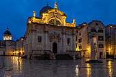 Church of Saint Blaise in the old town of Dubrovnik at dawn, Croatia, Europe