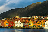 Hanseatic wooden waterfront commercial buildings of the Bryggen (the dock), UNESCO World Heritage Site, Bergen, Hordaland, Norway, Scandinavia, Europe