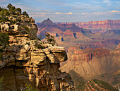 Canyon cliffs, Vishnu Temple from South Rim Trail near Yaki Point, Grand Canyon National Park, Arizona