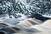 River in winter, Mersey River, Kejimkujik National Park, Nova Scotia, Canada