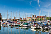 Marina and old town, Stralsund, Mecklenburg-Western Pomerania, Germany