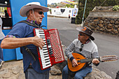 musicians, folk music, village fete, El Barrial, near El Paso, UNESCO Biosphere Reserve, La Palma, Canary Islands, Spain, Europe