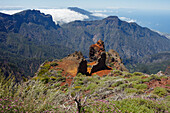 prähistorische Stätte der Ureinwohner, Kraterrand der Caldera de Taburiente, UNESCO Biosphärenreservat, La Palma, Kanarische Inseln, Spanien, Europa