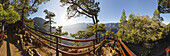 Mirador de las Chozas, Aussichtspunkt, 1284m, Blick in die Caldera de Taburiente, Parque Nacional de la Caldera de Taburiente, Nationalpark, UNESCO Biosphärenreservat,  La Palma, Kanarische Inseln, Spanien, Europa