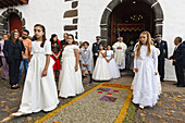 Prozession, Corpus Christi, Fronleichnahmsfest,Villa de Mazo, UNESCO Biosphärenreservat,  La Palma, Kanarische Inseln, Spanien, Europa