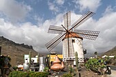 Windmill Molino de Viento in Mogan, Gran Canaria, Canary Islands, Spain.