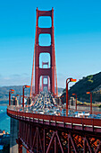 Traffic over the Golden Gate Bridge, San Francisco, California; USA