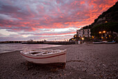 The beach of Cetara, Salerno province, Campania, Italy, Europe