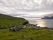 Clouds on of the village of Gjogv, Eysturoy Island, Faroe Islands
