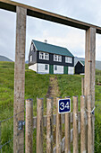 Typical houses, Nordskali, Eysturoy island, Faroe Islands, Denmark