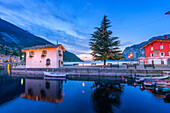 small port at dusk on Torbole Europe, Italy, Trentino region, Trento district, Torbole