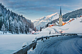 Valdurna at dusk Europe, Italy, Trentino Alto Adige, Sarentino valley, Valdurna