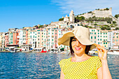 a tourist kissed by the sun in Portovenere Europe, Italy, Liguria, Spezia province, Portovenere
