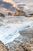 Cyprus, Paphos, Petra tou Romiou also known as Aphrodite’s Rock at sunrise