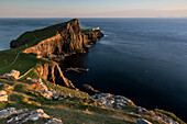 summer sunset at Neist Point Lighthouse, Isle of Skye, Inner hebrides, Scotland, Europe